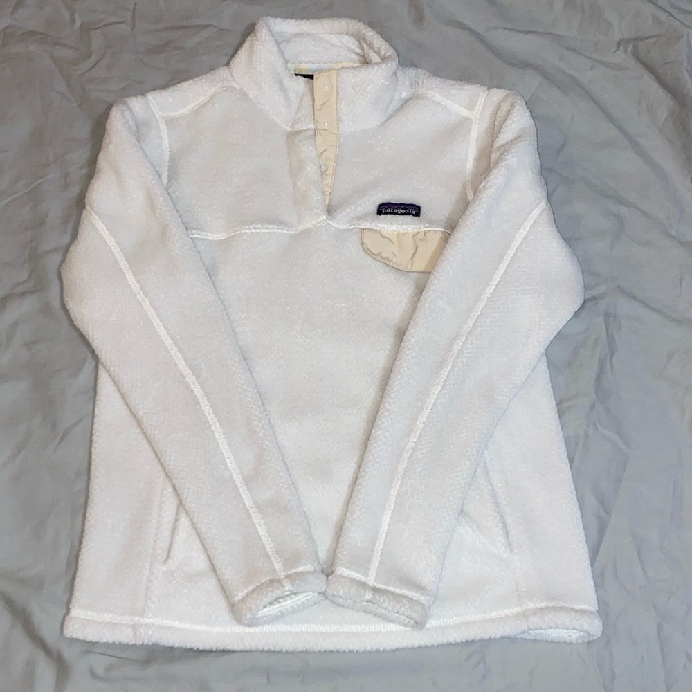 Patagonia ReTool Snap Neck Pullover in Cream and Off White